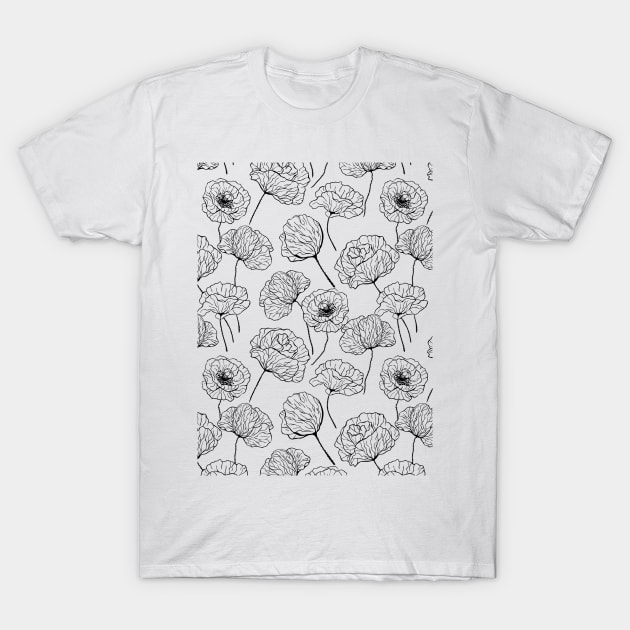 Poppy garden T-Shirt by katerinamk